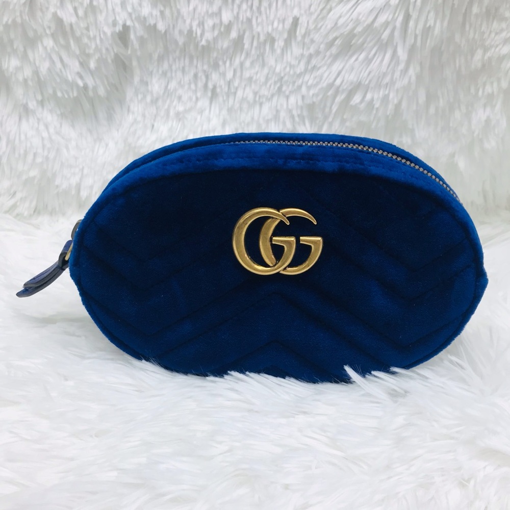 Gucci Blue Velvet GG Marmont Belt Bag BRAND NEW‼️LAST DROP‼️ - Picture 2 of 8